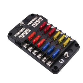 Caixa Porta Fusível Fusiveis 12 Vias Led Negativo Universal