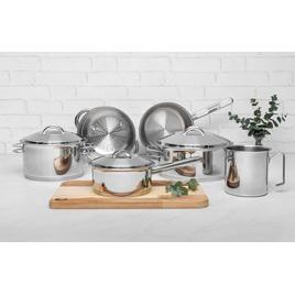 Jogo de Panelas Tramontina Solar em Aço Inox com Fundo Triplo e Tampas de Inox 6 Peças