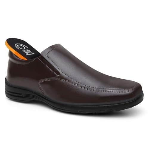Sapato Social Masculino Slip On, Couro Sintético, Antiderrapante