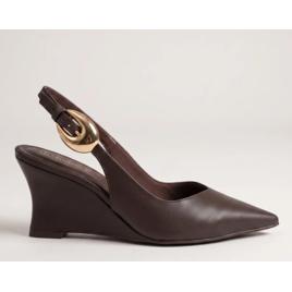 Scarpin Slingback Anabela Bebecê Marrom Marrom